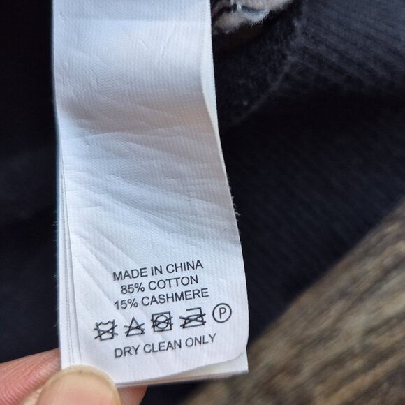 Kate Spade Broome Street "Ooh La La" Cotton Cashmere Crew Neck Sweater Black - Picture 8 of 11